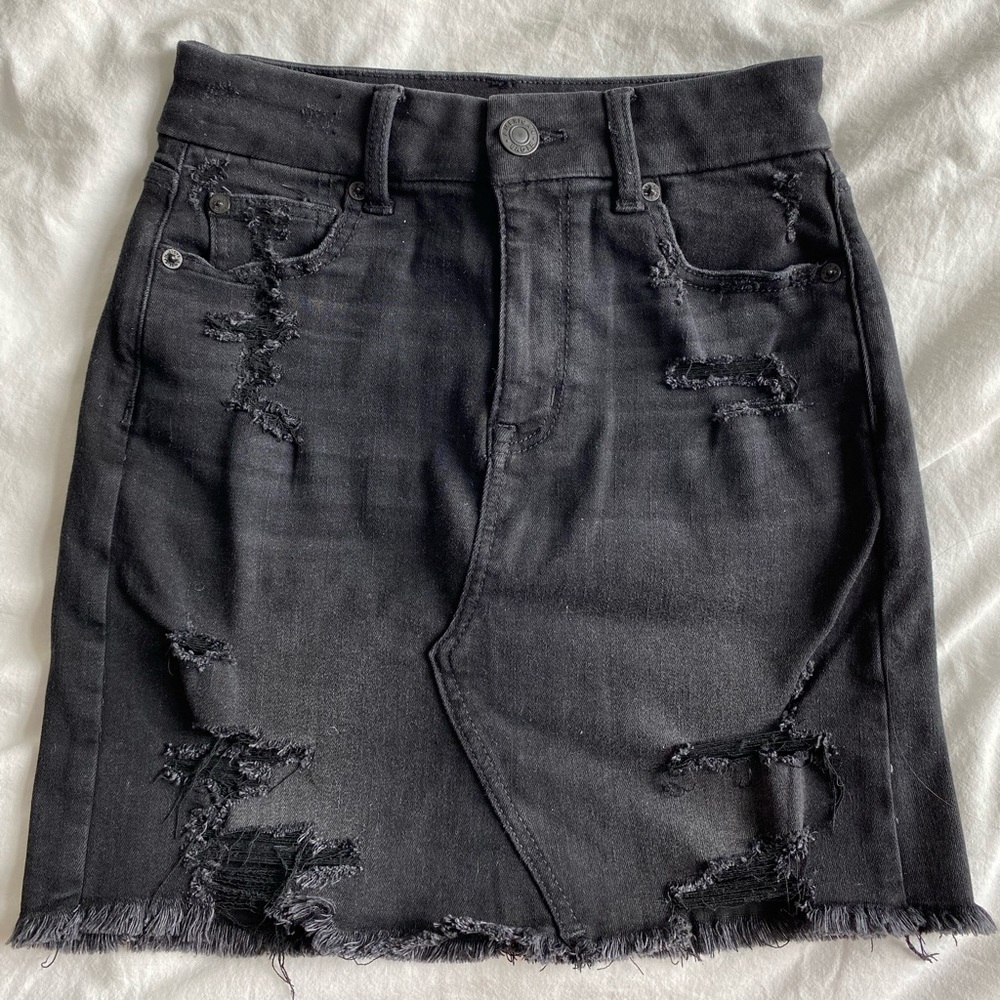 American Eagle Black Denim Skirt